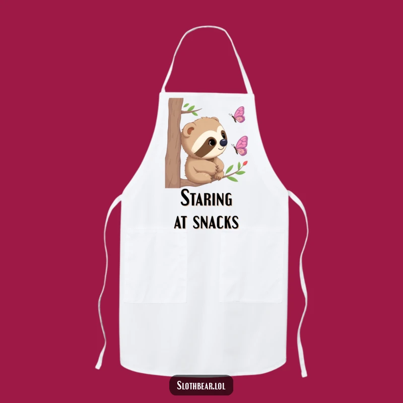 Funny Sloth Bear Apron: Cook with Gentle Curiosity and Nature's Charm