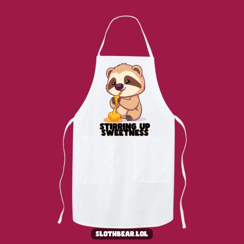 Funny Sloth Bear Honey Chef Apron - Whimsical Kitchen & Cooking Gift