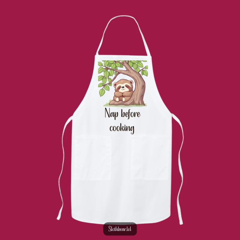 Funny Sloth Bear Nap Apron: Sleepy Chef Bear, a Hilarious Funny Gift