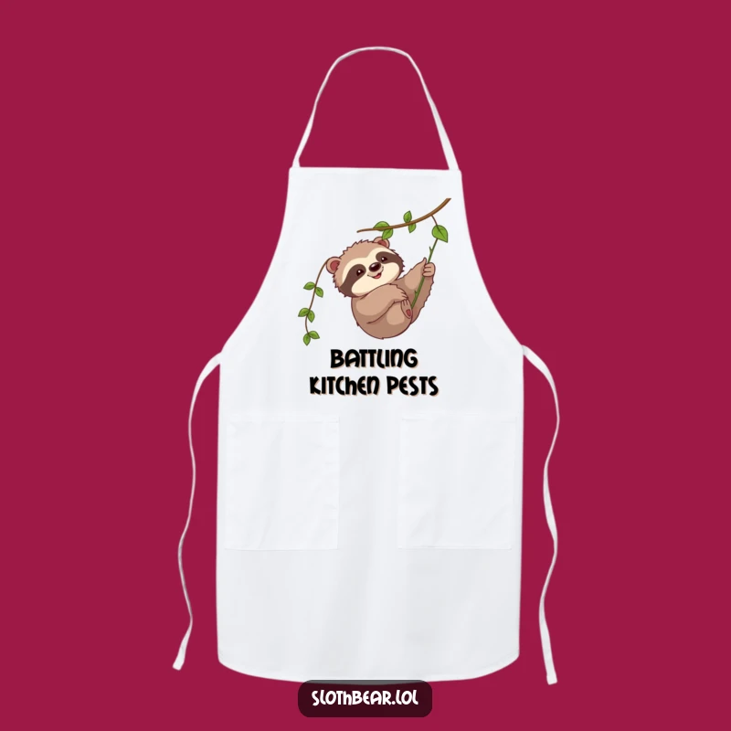 Funny Sloth Bear Vine Swat Apron: Cook With Playful Charm