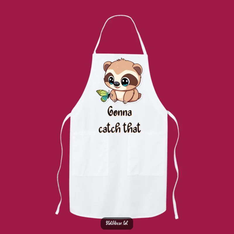 Whimsical Sloth Bear Apron: Funny Chef's Delight, Practical Kitchen Gift