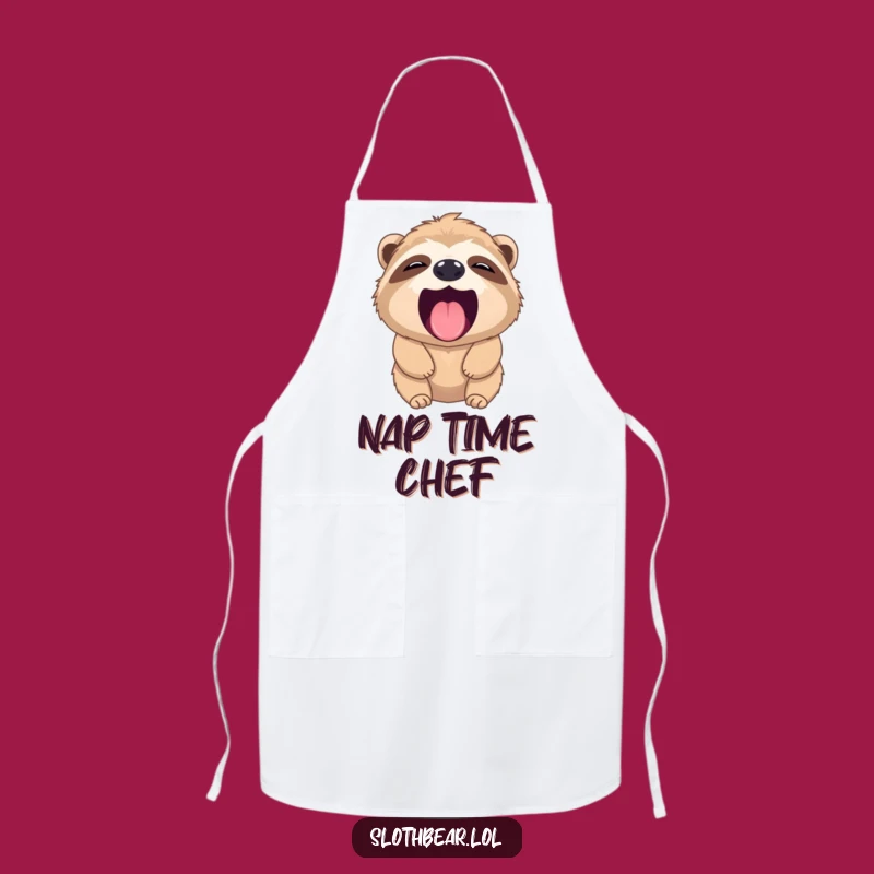 Funny Sloth Bear Yawn Apron: Kitchen Humor & Protection, Great Funny Gift for Cooks!