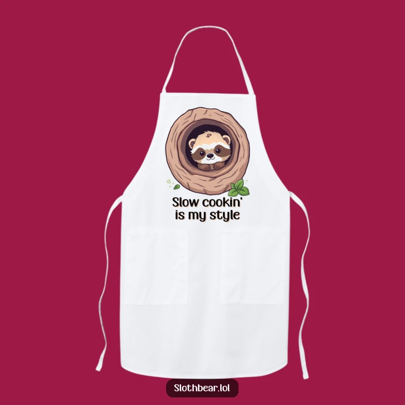 Funny Sloth Bear Cub Apron: Cute Kitchen Peek, Perfect Funny Chef or Baker Gift