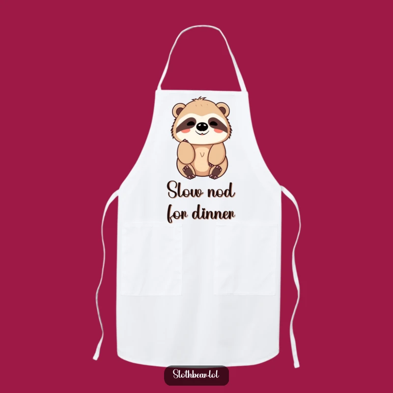 Funny Sloth Bear Apron: Cook With a Nod, Calm & Funny Gift!