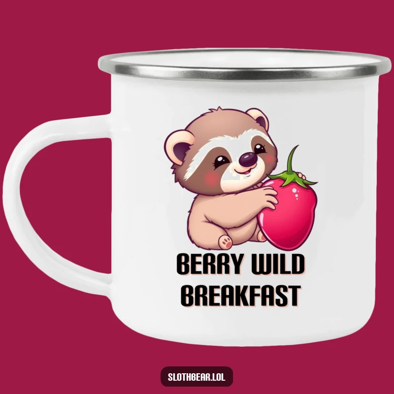 Funny Kawaii Sloth Bear Berry Camping Mug: Sweet Adventures Await