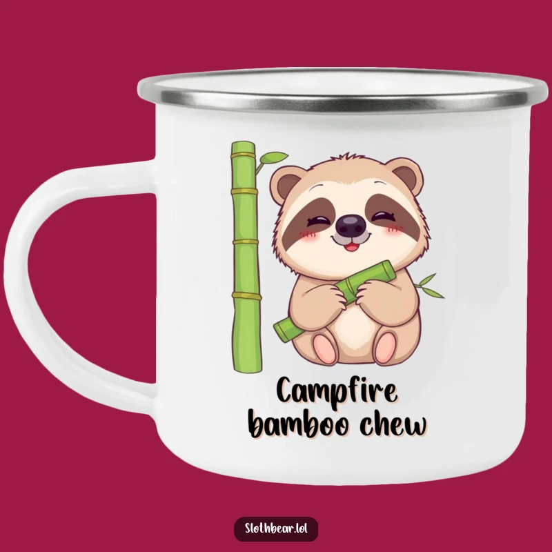 Funny Sloth Bear Camping Mug: Sip Bamboo Bliss Outdoors, Perfect Funny Gift