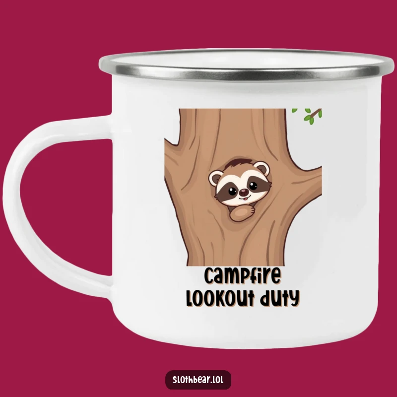 Funny Kawaii Sloth Bear Peek Camping Mug: Curious Adventures Await