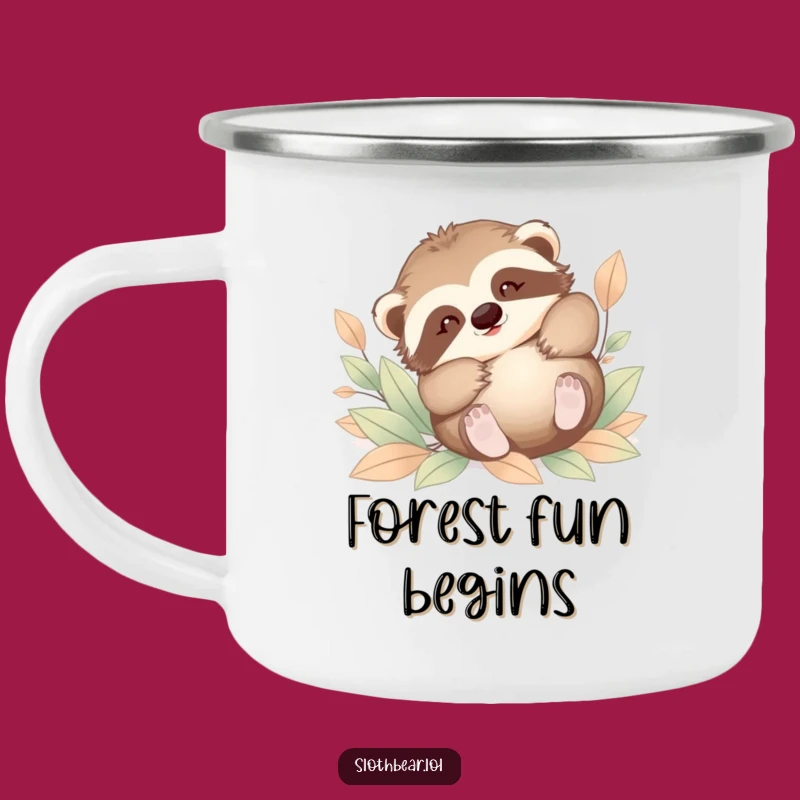Funny Baby Sloth Bear Leaves Camp Mug - Durable & Playful Outdoor Gear