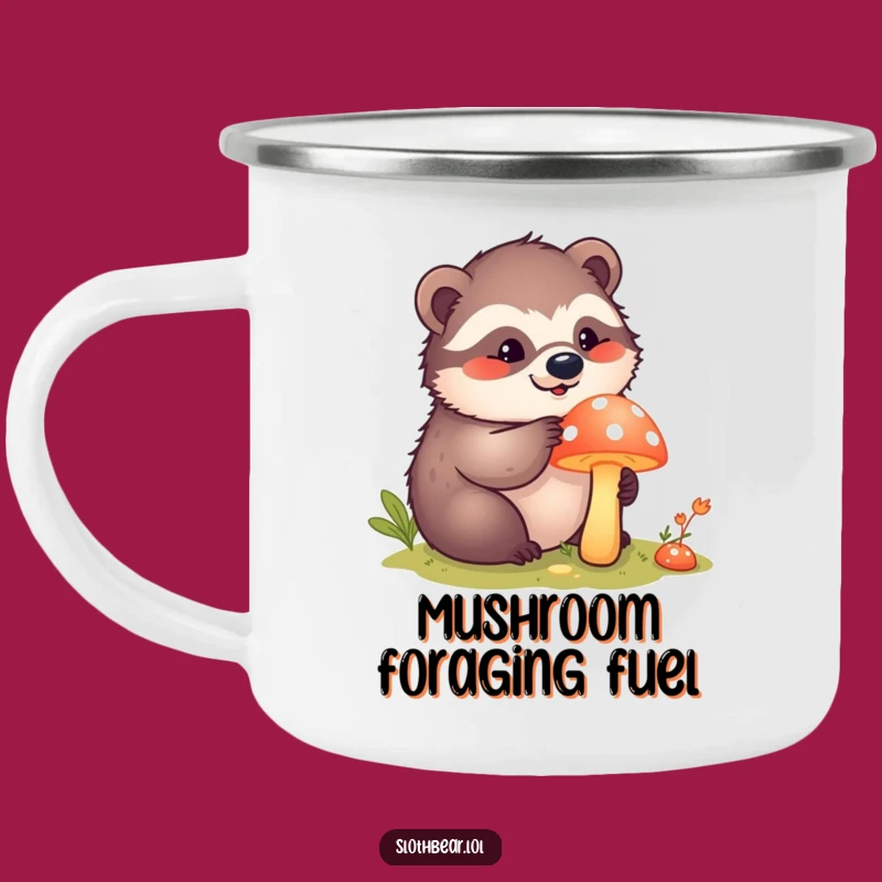 Funny Kawaii Sloth Bear Mushroom Camping Mug - Adventure & Intrigue Gift