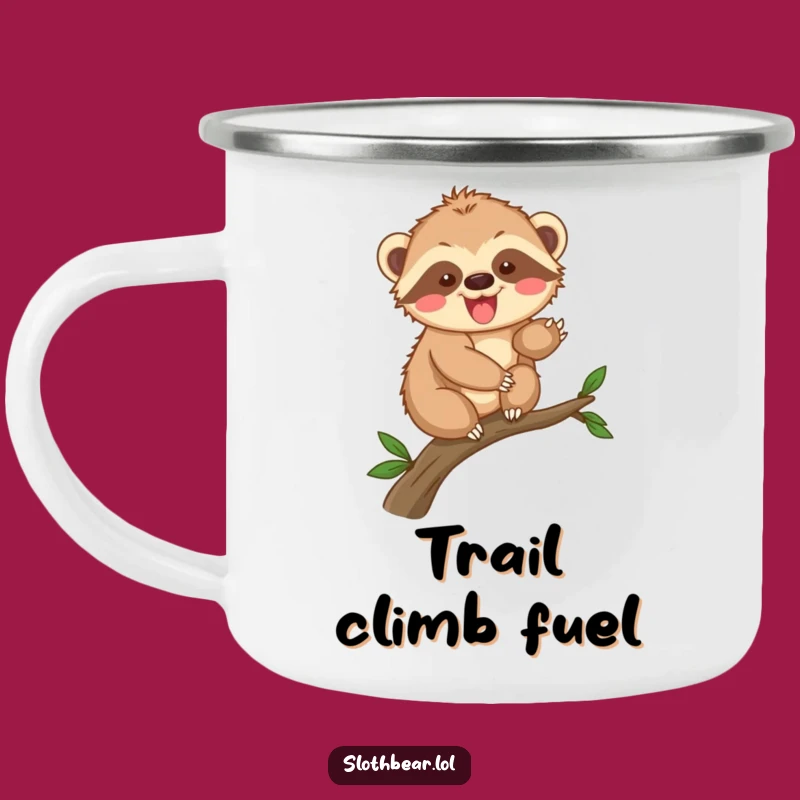 Funny Sloth Bear Cub Climbing Camping Mug - Durable Drinkware for Little Explorers
