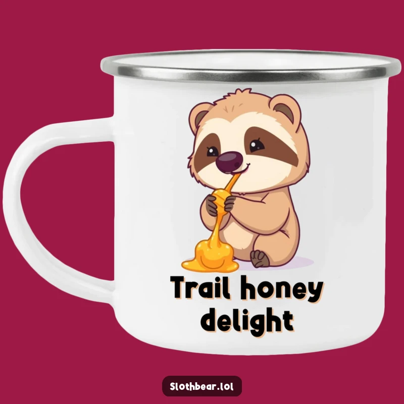 Funny Sloth Bear Honey Camp Mug - Durable & Whimsical Outdoor Gift