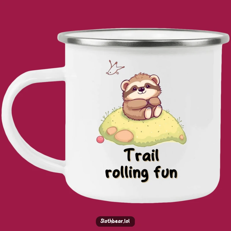Funny Kawaii Sloth Bear Rolling Camping Mug - Trail-Ready Hilarious Gift