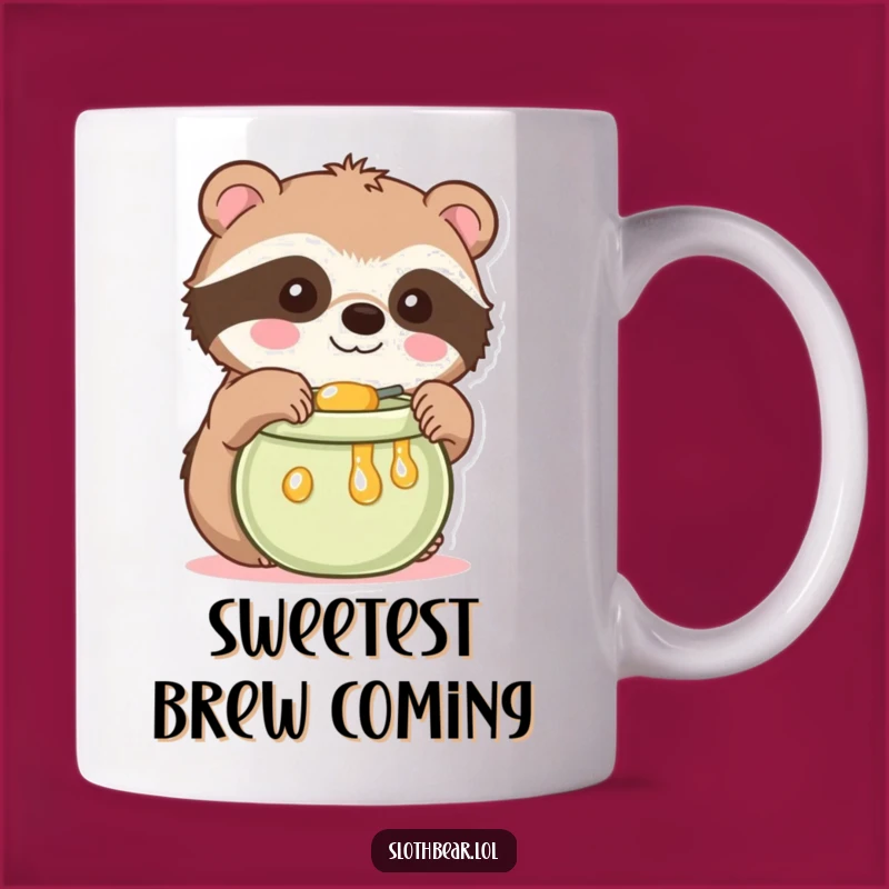 Funny Kawaii Sloth Bear Mug: Adorable Honey Lover Perfect for a Sweet Gift