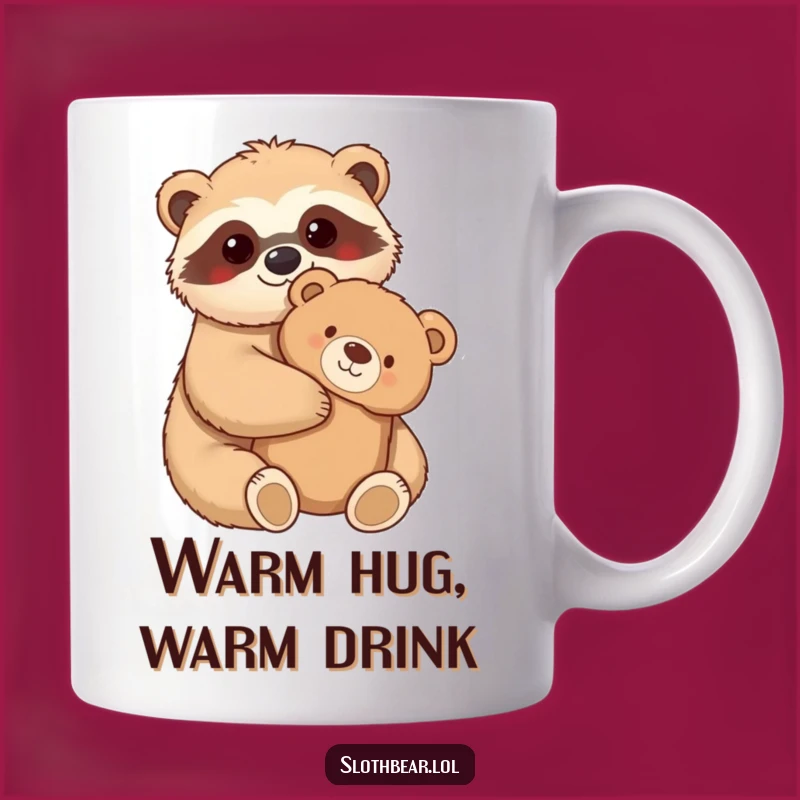 Funny Sloth Bear Mug: Cozy Hug, Adorable Comfort & Perfect Funny Gift!