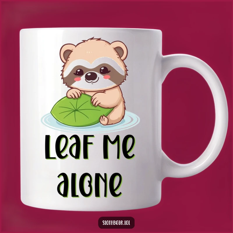 Funny Sloth Bear Mug: Leaf Nudge, Perfect Gentle Funny Gift!