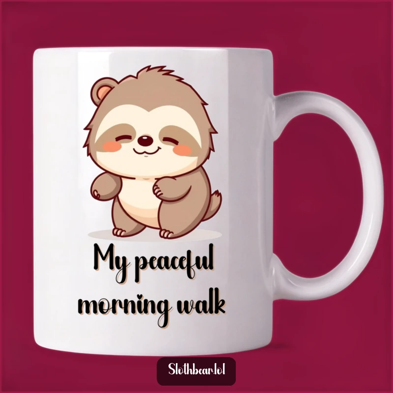 Funny Sloth Bear Amble Mug: Peaceful Journey, Perfect Funny Gift for Relaxed Souls