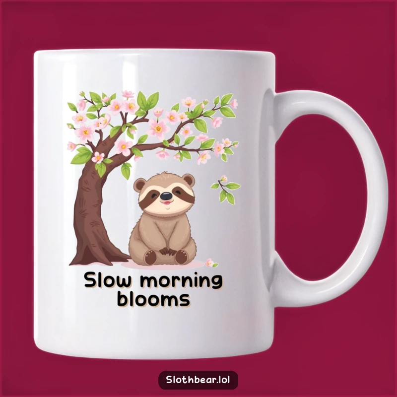 Funny Sloth Bear Blooming Tree Mug – Peaceful & Hilarious Gift!