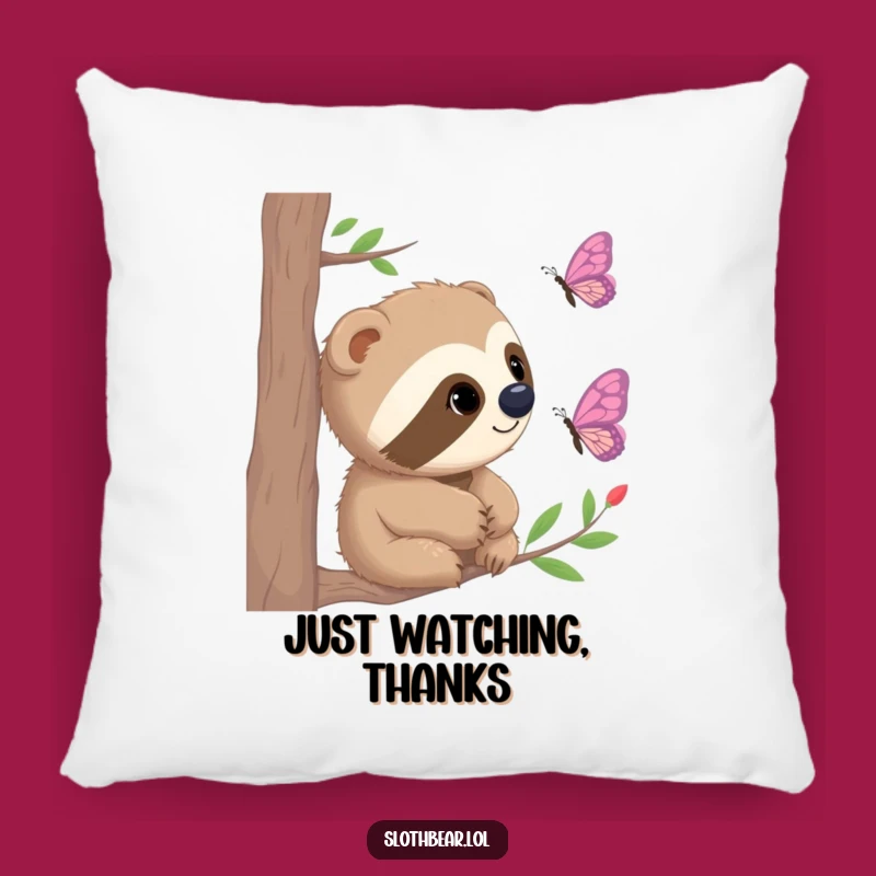 Funny Sloth Bear Curiosity Pillow: Cozy Up with Gentle Nature's Wonder
