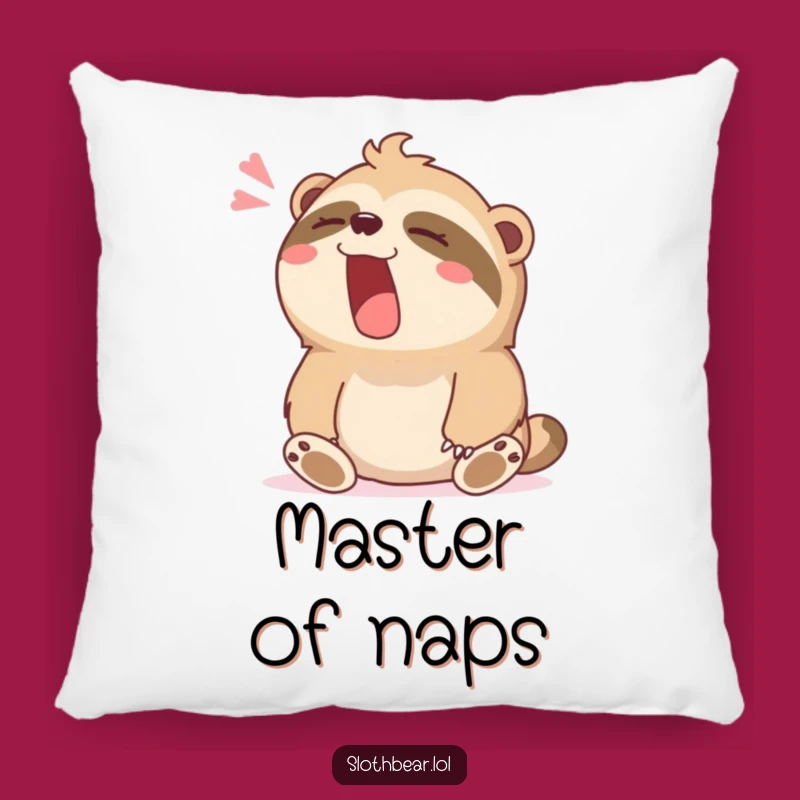 Funny Cozy Sloth Bear Pillow: Contented Rest Decor Gift