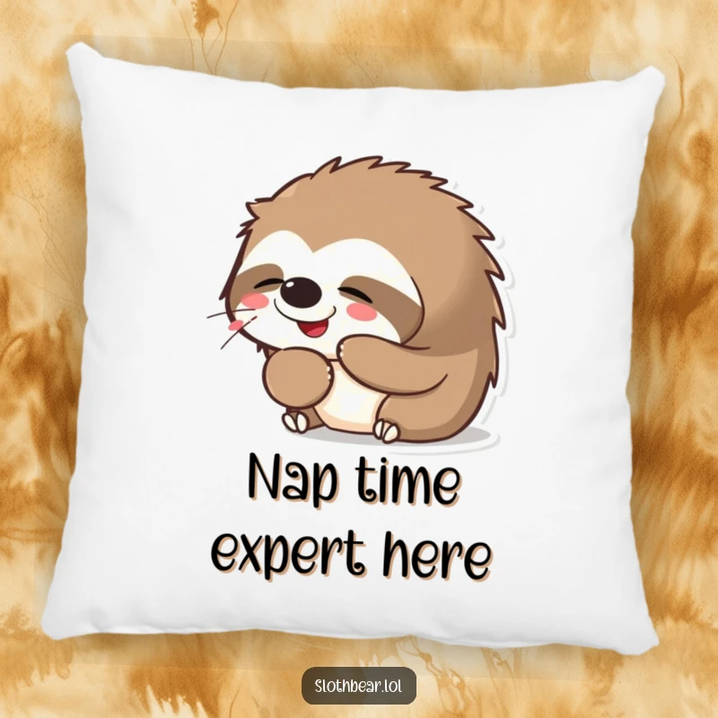 Funny Kawaii Sloth Bear Yawning Pillow, featuring a cute, yawning bear, perfect for adding comfort and a humorous touch to furniture.