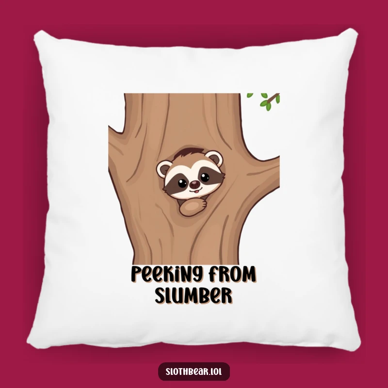 Funny Kawaii Sloth Bear Peek Pillow: Cozy Comfort With Hidden Charm