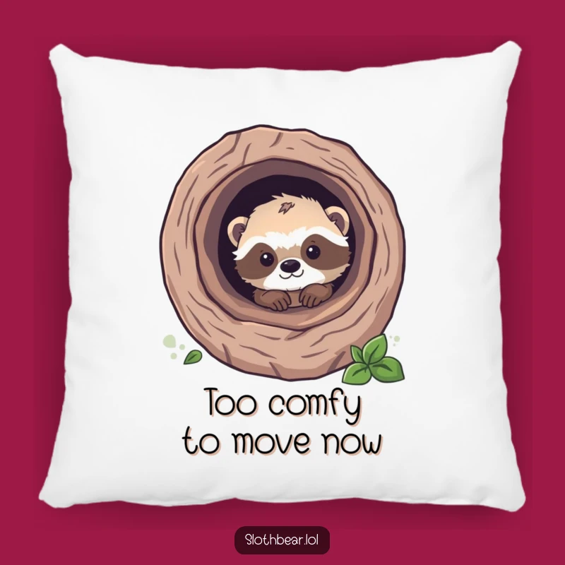 Funny Sloth Bear Cub Pillow: Cozy Cute Peek Accent, Adorable Funny Throw Pillow Gift