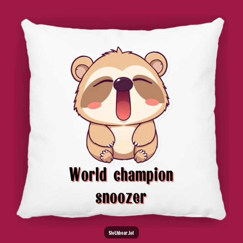 Funny Sloth Bear Yawn Pillow - Soft & Cozy Decorative Sleepy Accent