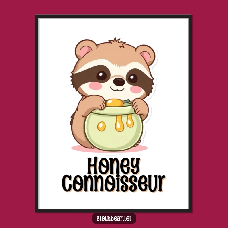 Funny Kawaii Sloth Bear Digital Art: Downloadable Cuteness for an Instant Funny Gift