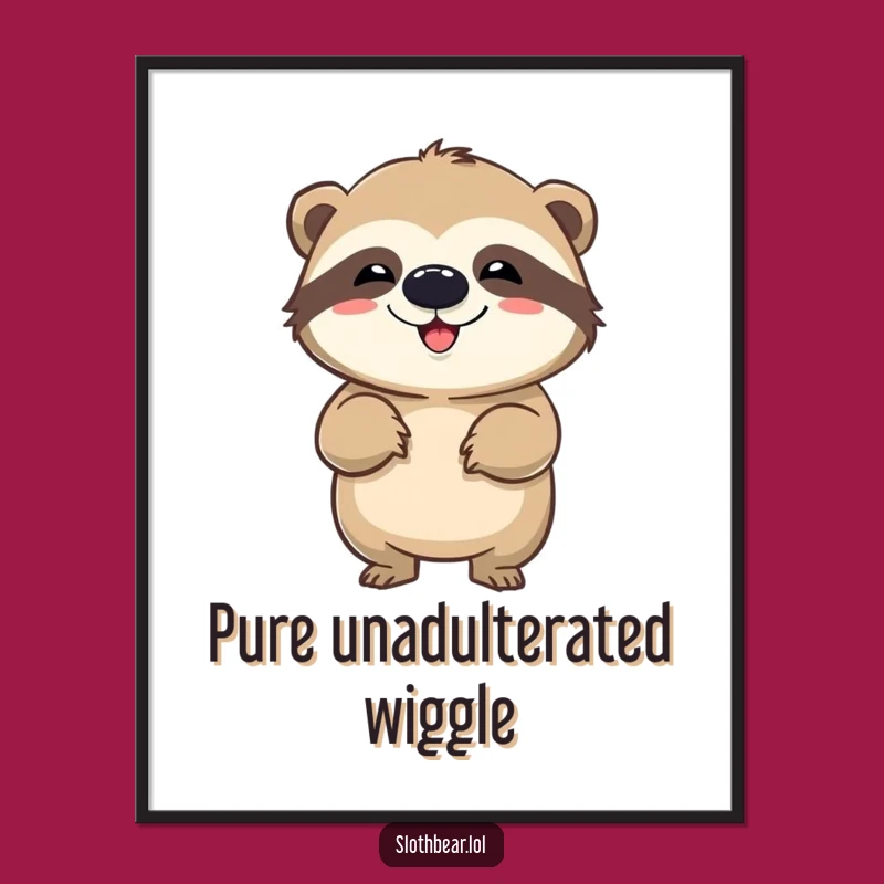 Funny Sloth Bear Wiggle Digital Art - Instant Joyful Moves for Your Space