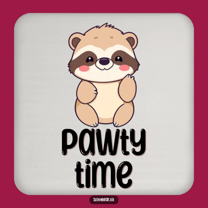 Funny Kawaii Sloth Bear Coaster: Gentle Paw Tap Protection