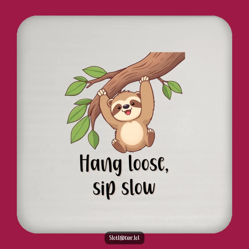 Funny Kawaii Sloth Bear Swinging Coaster - Protect Surfaces with Hilarious Style