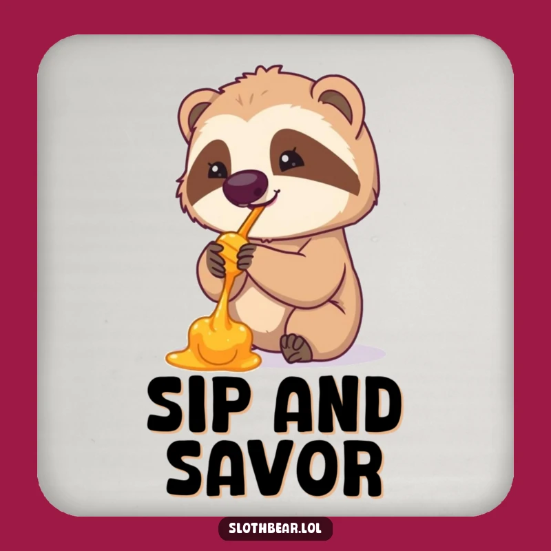 Funny Sloth Bear Honey Coaster Set - Protect Surfaces with Humor
