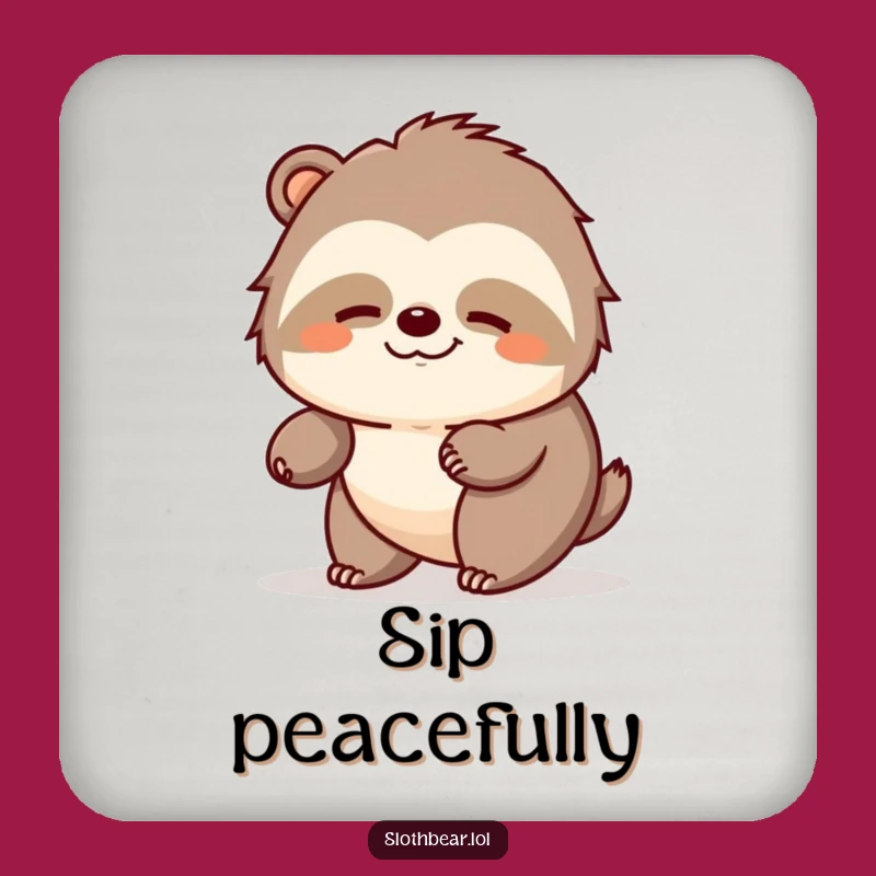 Funny Sloth Bear Drink Coaster: Protect Surfaces with Peace, Perfect Funny Gift