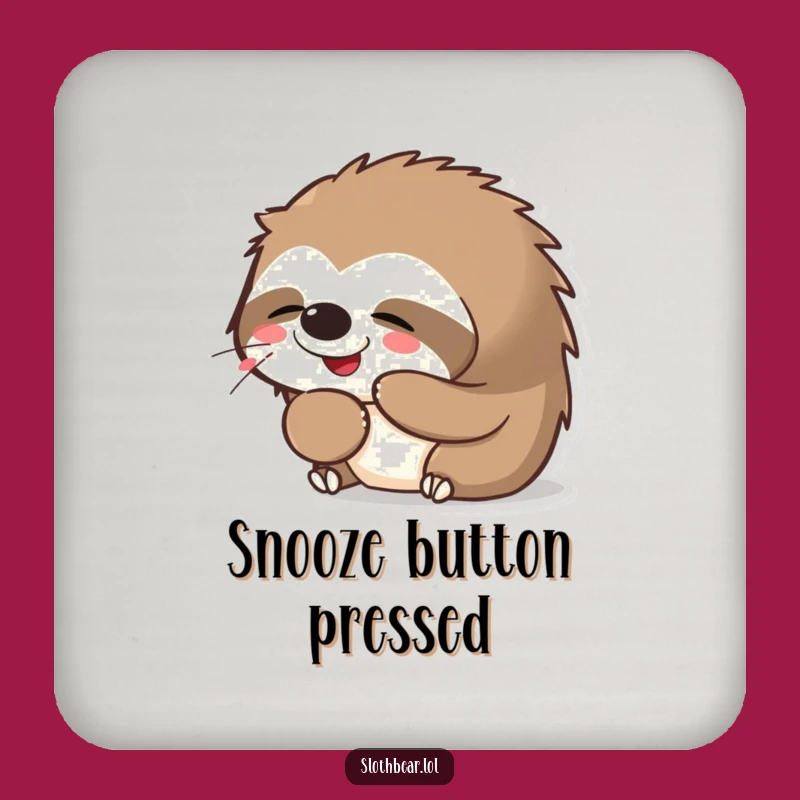 Funny Kawaii Sloth Bear Yawning Coaster: Cute Sleepy Bear Drink Protector, Lovely Funny Gift