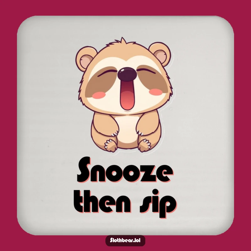 Funny Sloth Bear Yawn Coasters - Protect Surfaces with Sleepy Charm
