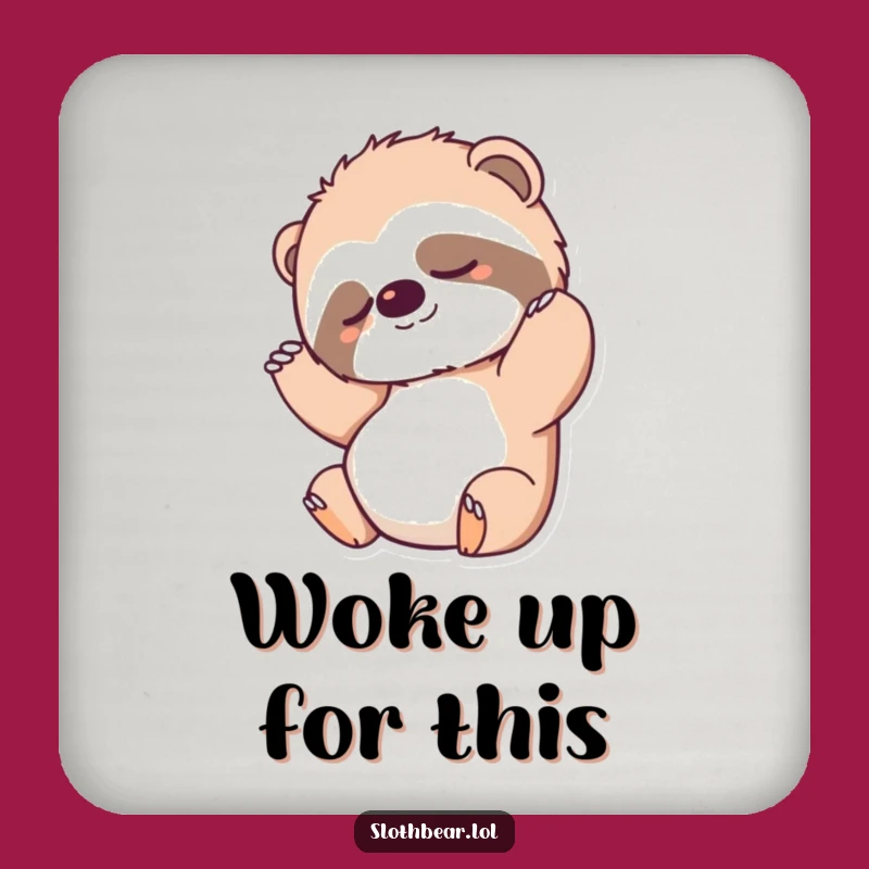 Funny Stretching Sloth Bear Coaster Set: Protect Surfaces with Laid-Back Charm