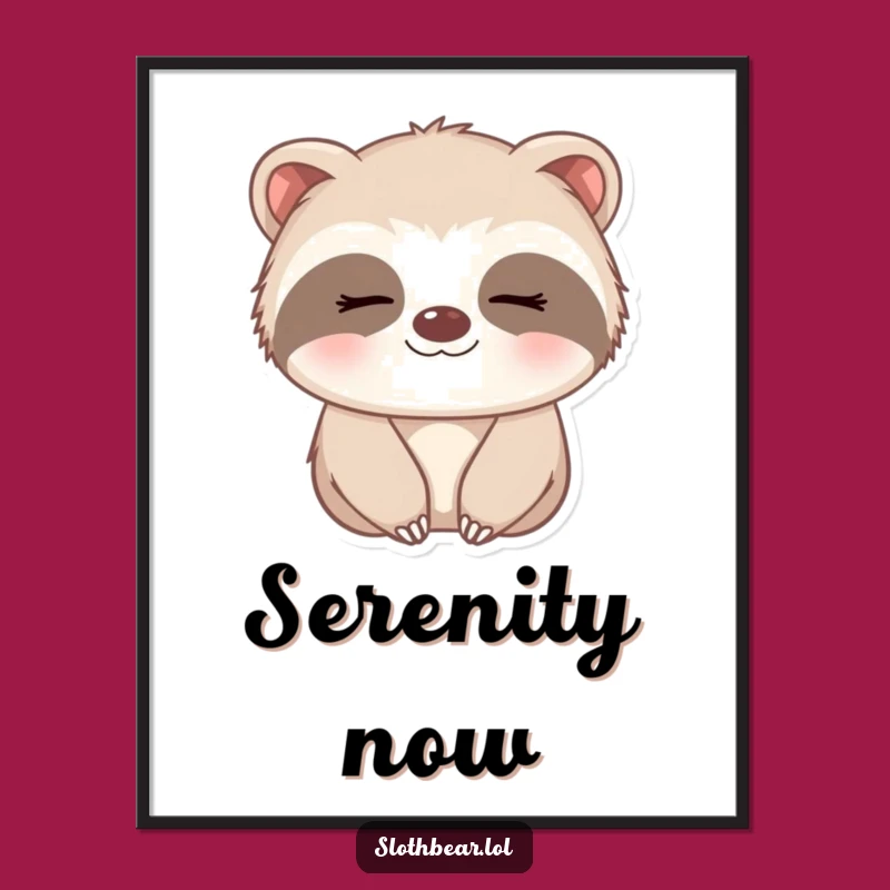 Funny Sleepy Sloth Bear Poster: Decorate with Gentle Sweetness