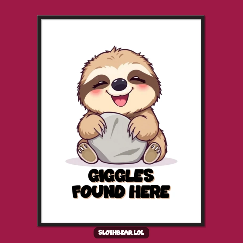 Funny Sloth Bear Giggle Poster: Bring Playful Joy and Simple Charm Home