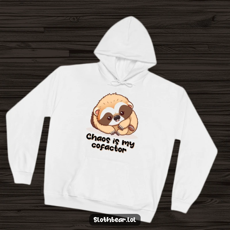 Funny Hoodie featuring a clumsy sloth bear cub tumbling playfully, perfect for cozy, fun-filled days.