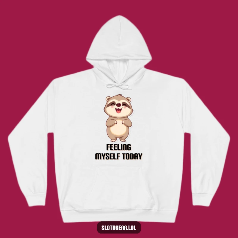 Funny Delighted Sloth Bear Hoodie - Cozy Pleased Sweatshirt Gift