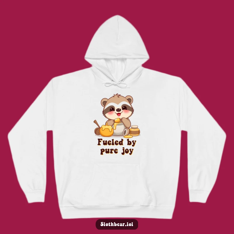 Cozy Funny Happy Honey Sloth Bear Hoodie a Sweet Escape