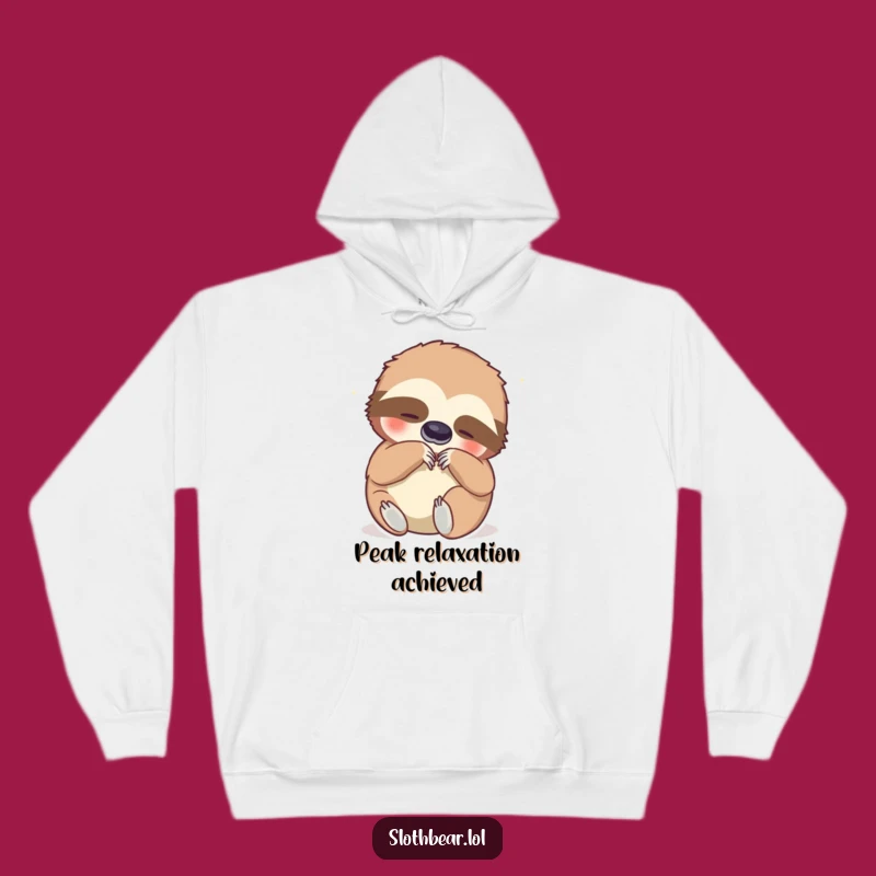 Funny Sloth Bear Belly Scratch Hoodie - Cozy Humor and Ultimate Relaxation Gift