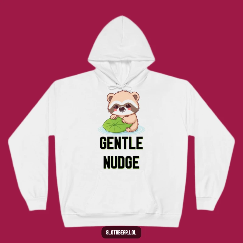 Funny Sloth Bear Hoodie: Cozy Leaf Nudge, Perfect Warm Funny Gift!