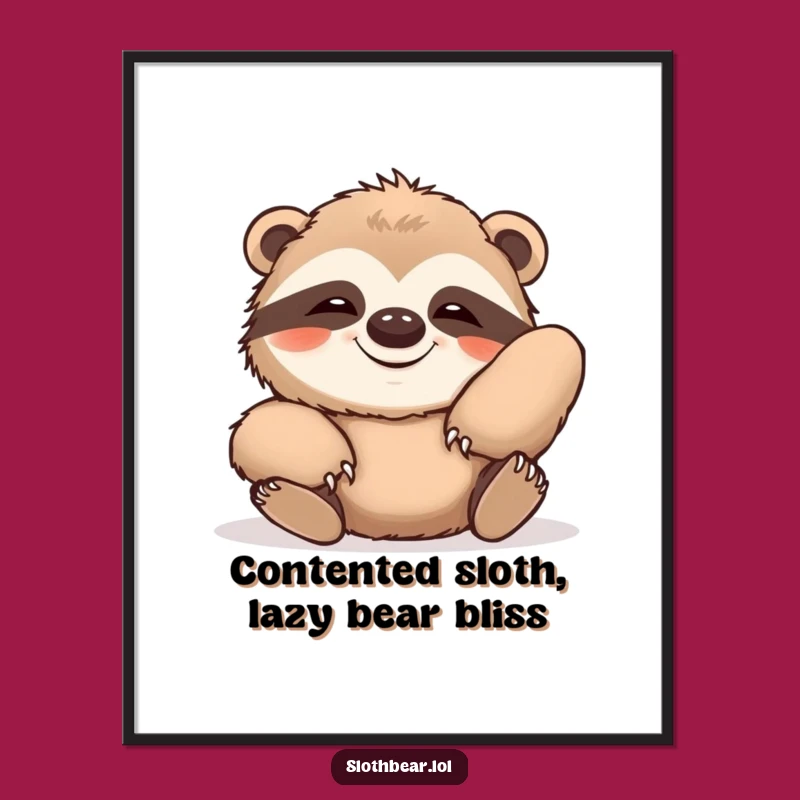 Lazy Day Sloth Bear Art: Free Printable Wall Decor - Contentment Guaranteed