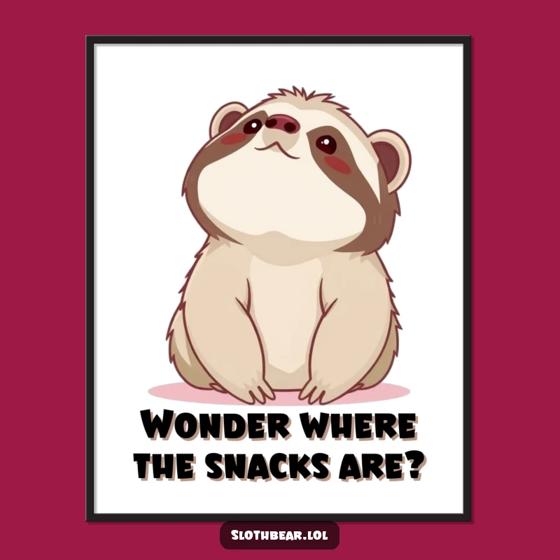 Free Printable Wall Art: Sloth Bear Wondering, Dreamy Sky Gazer Decor