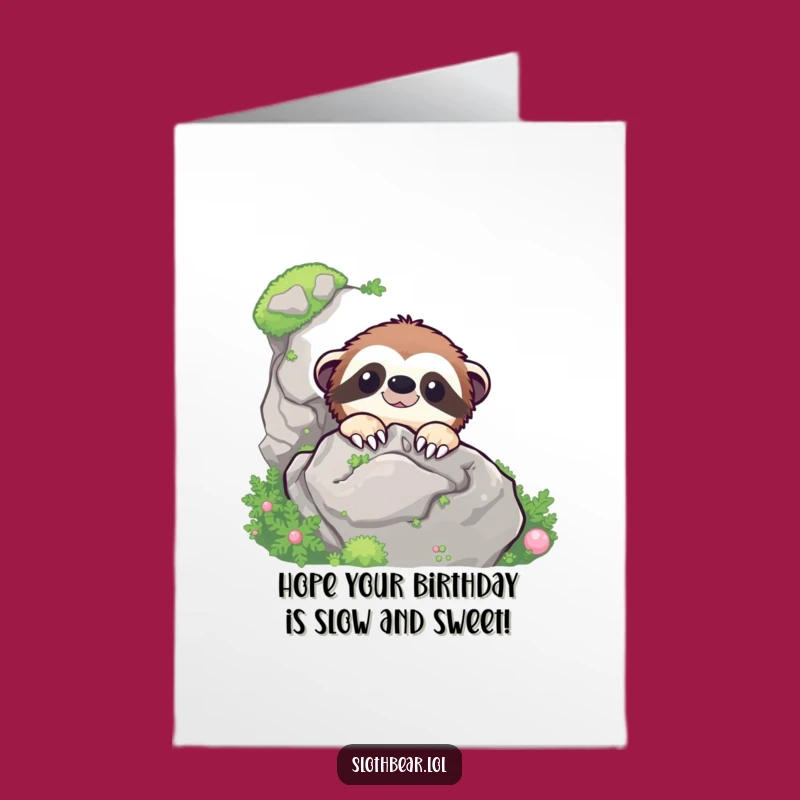 Free Printable Birthday Card: Peekaboo Sloth Bear - Hilarious Downloadable Gift