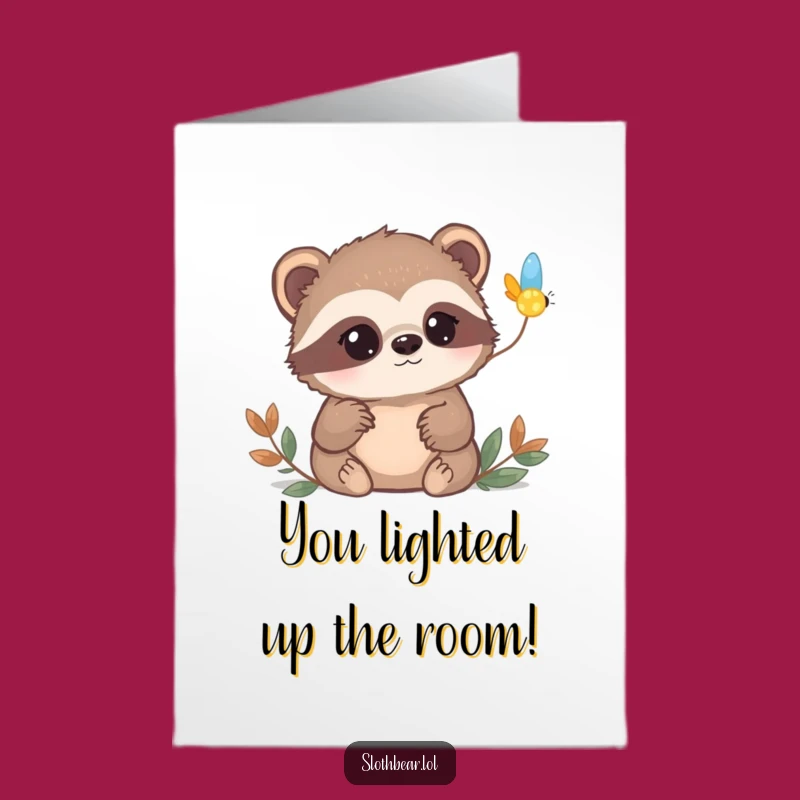 Free Printable Congrats Card: Sloth Bear Firefly Wonder Downloadable Gift