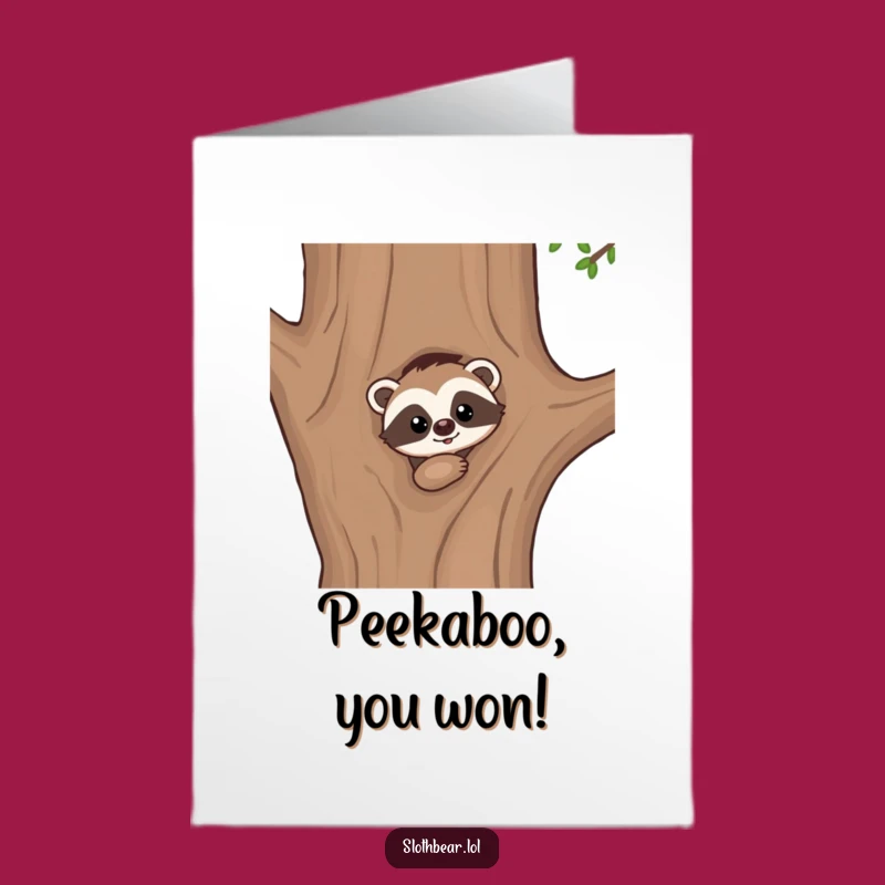 Free Printable Congrats Card: Peeking Sloth Bear Surprise - Humorous Downloadable!
