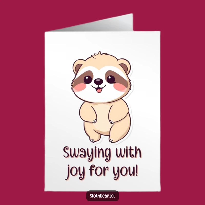 Free Printable Congrats Card: Joyful Sloth Bear Sway for Sweet Success