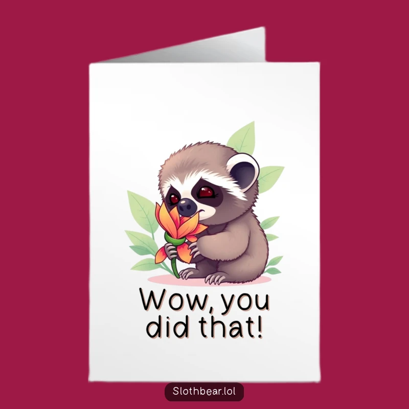 Free Printable Congrats Card: Curious Sloth Cub, A Wonderfully Whimsical Downloadable Gift